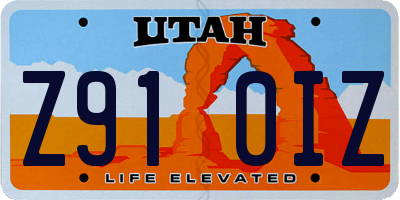 UT license plate Z910IZ