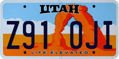 UT license plate Z910JI
