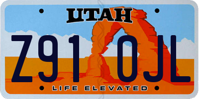 UT license plate Z910JL