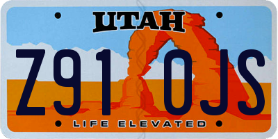 UT license plate Z910JS