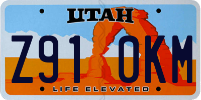 UT license plate Z910KM