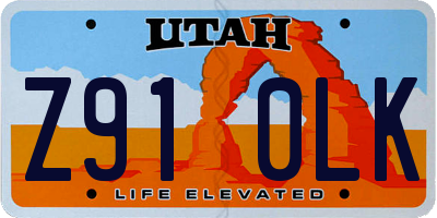 UT license plate Z910LK