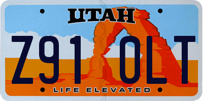 UT license plate Z910LT