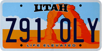 UT license plate Z910LY