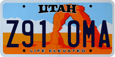 UT license plate Z910MA