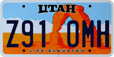 UT license plate Z910MH