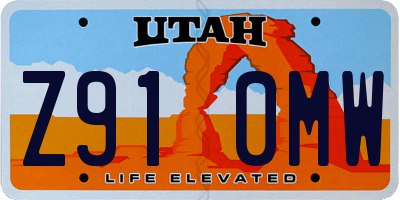 UT license plate Z910MW