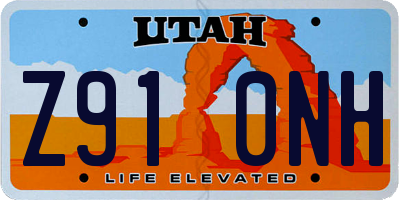 UT license plate Z910NH