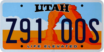 UT license plate Z910OS