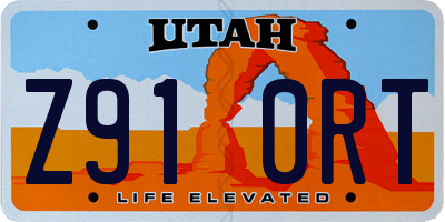 UT license plate Z910RT