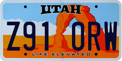 UT license plate Z910RW