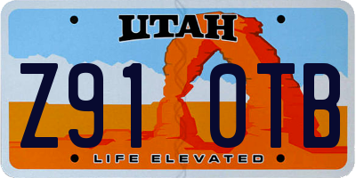 UT license plate Z910TB