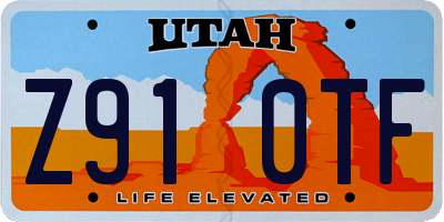 UT license plate Z910TF