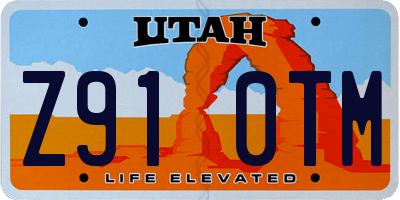 UT license plate Z910TM