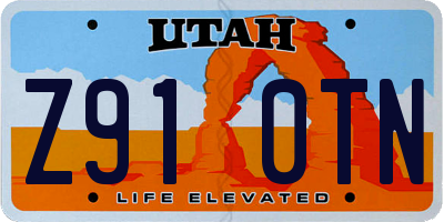 UT license plate Z910TN