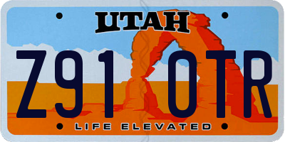 UT license plate Z910TR