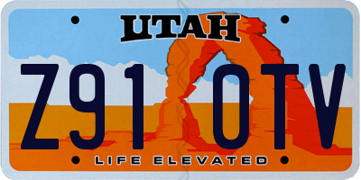 UT license plate Z910TV