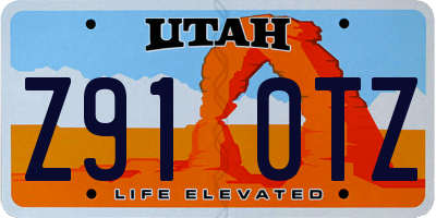 UT license plate Z910TZ