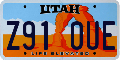 UT license plate Z910UE
