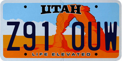 UT license plate Z910UW