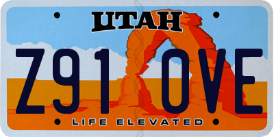 UT license plate Z910VE