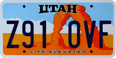 UT license plate Z910VF