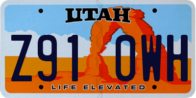 UT license plate Z910WH