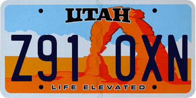 UT license plate Z910XN