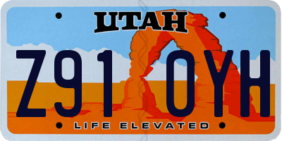 UT license plate Z910YH