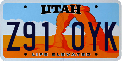UT license plate Z910YK