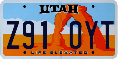 UT license plate Z910YT