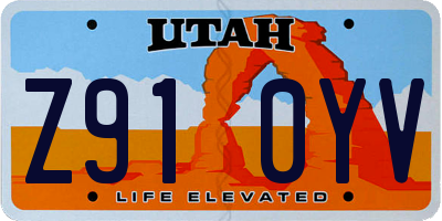 UT license plate Z910YV