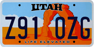 UT license plate Z910ZG