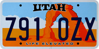 UT license plate Z910ZX