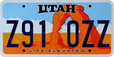 UT license plate Z910ZZ