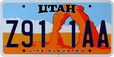 UT license plate Z911AA