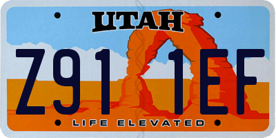 UT license plate Z911EF