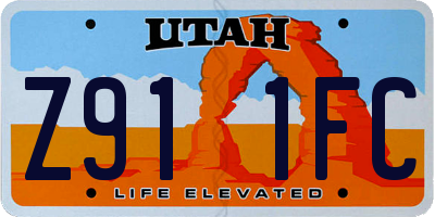 UT license plate Z911FC