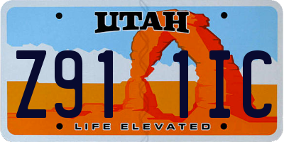 UT license plate Z911IC