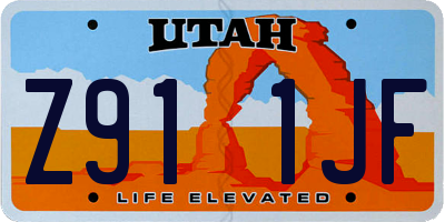 UT license plate Z911JF