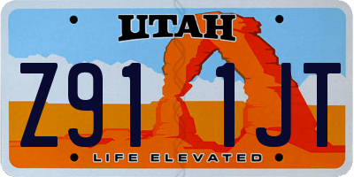 UT license plate Z911JT