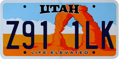 UT license plate Z911LK