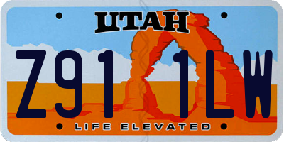 UT license plate Z911LW