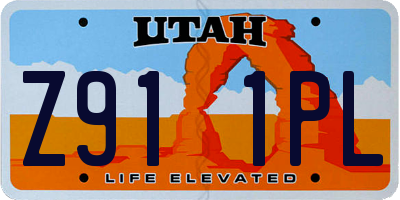 UT license plate Z911PL