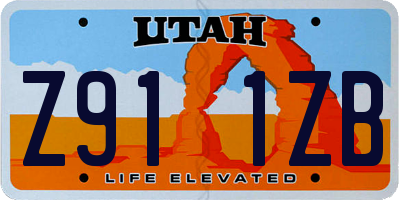 UT license plate Z911ZB