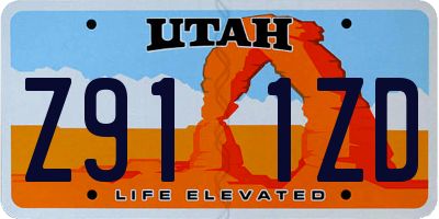 UT license plate Z911ZD