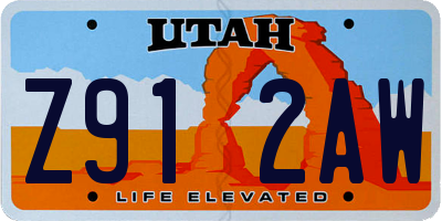 UT license plate Z912AW