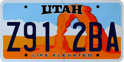 UT license plate Z912BA