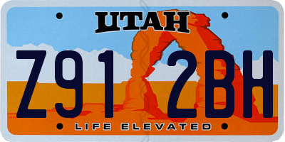UT license plate Z912BH