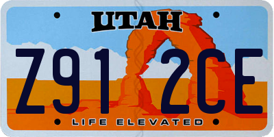 UT license plate Z912CE